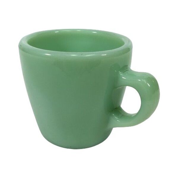 Vtg Jadeite Green Fire King Thick C Restaurant Ware Coffee Mug Anchor Hocking - Picture 5 of 9